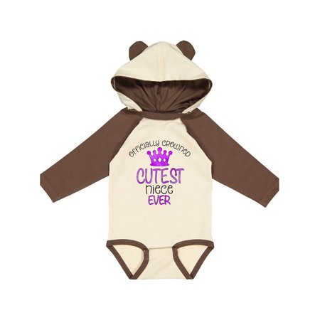 

Inktastic Officially Crowned Cutest Niece Ever purple crown Gift Baby Girl Long Sleeve Bodysuit