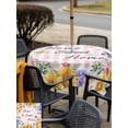 thumbnail image 5 of Outdoor Tablecloths with Umbrella Hole & Zipper, Spring Wildflowers 54x54 Inch Square Tablecloths, Watercolor Floral Butterflies Pink Plaid Waterproof Table Cloth, Patio/Pool/Picnic Table Covers, 5 of 8