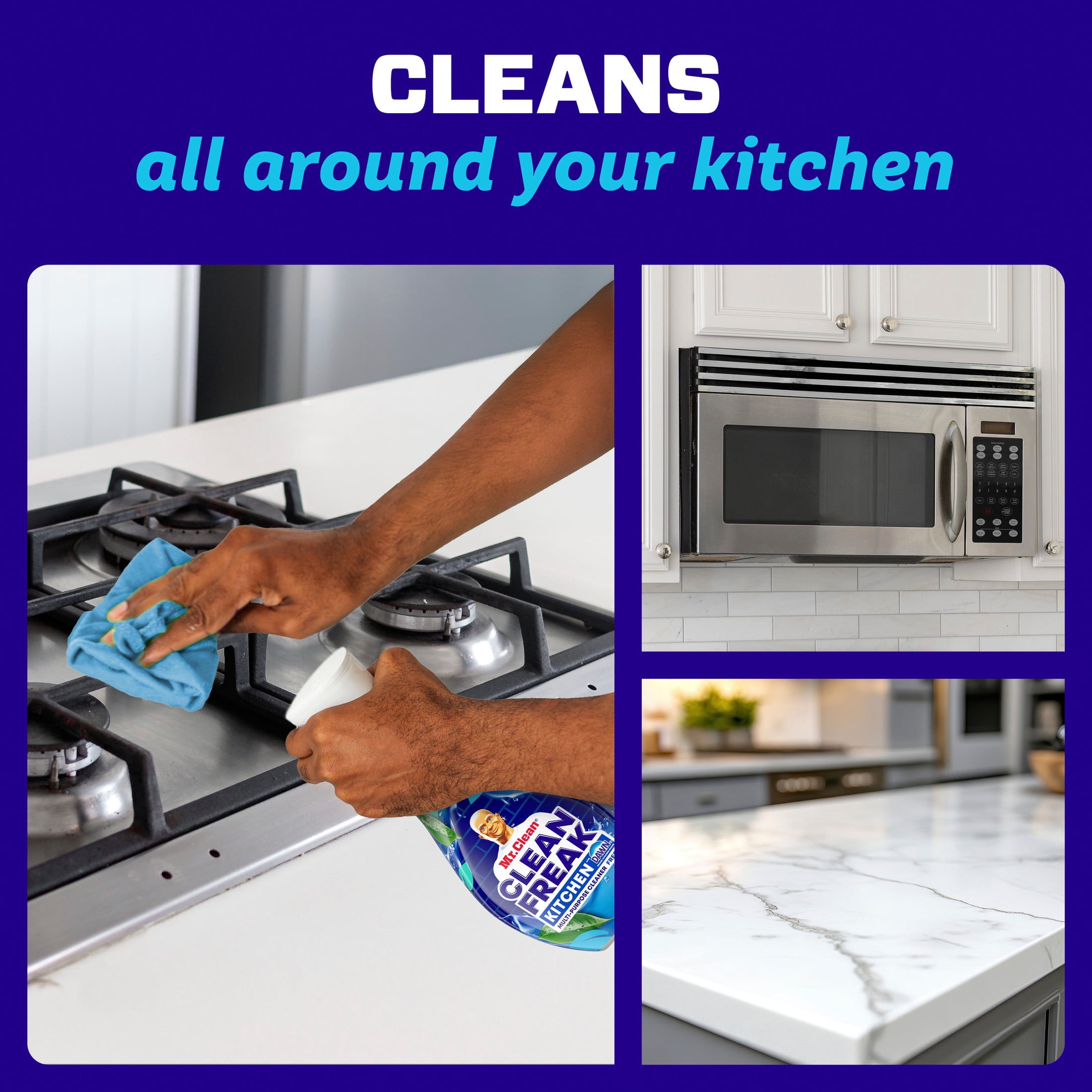 (6 pack) Mr. Clean Clean Freak Fresh Kitchen Multi Purpose Degreaser, 16 Fl oz, Household Cleaner