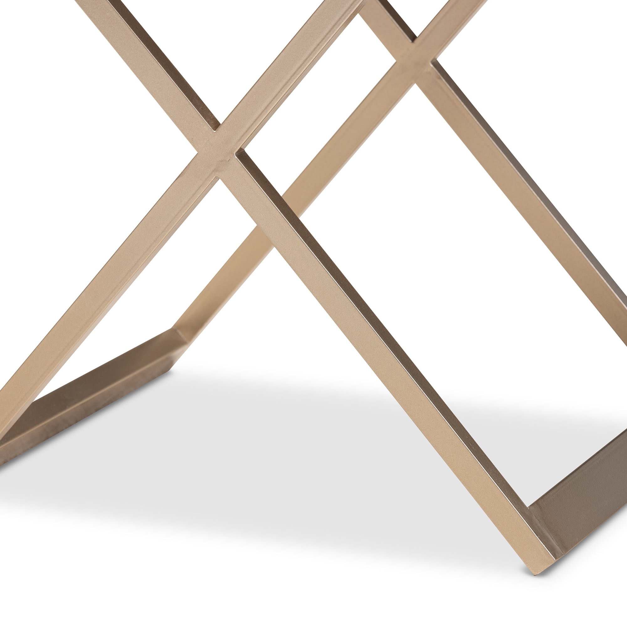 Baxton Studio Patricia Modern and Contemporary Black Finished Wood and Powder Coated Brass Effect Metal 1-Drawer End Table