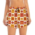 thumbnail image 4 of Lsque Pumpkin Plaid Printed Women's Running Shorts with Liner Pockets,Elastic Quick Dry Workout Athletic Gym Yoga Shorts,Womens High Waist Shorts-X-Large, 4 of 9