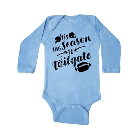 

Inktastic Tis the Season to Tailgate with Helmets and Football Gift Baby Boy or Baby Girl Long Sleeve Bodysuit