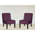 thumbnail image 2 of Reese Mid Century Modern Velvet Accent Chairs Set of 2, Eggplant Purple, Living Room & Bedroom, 29.5"W x 20.8"D, Plush Upholstery, Solid Wood Legs, Chic & Durable, 2 of 5