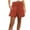 Orange-01, variant on REALiKUN Shorts for Women Casual Summer Lace Up Elastic High Waist Flowy Dressy Ruffle Shorts with Belt
