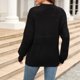thumbnail image 5 of Suéter a cuadros para mujer suéter informal con cuello redondo suéter extragrande traje de vacaciones holgado, 5 of 9