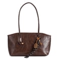 thumbnail image 2 of Spencer Women Lady Large Tote Bag Handbags PU Leather Hobo Shoulder Bags Top Handle Satchel Purse, Coffee, 2 of 9