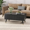thumbnail image 5 of Lift Top Coffee Table with Storage,Multi-Function Coffee Table with Hidden Compartment & Solid Wood Legs,Mid Century Modern Center Table for Living Room,Black, 5 of 12