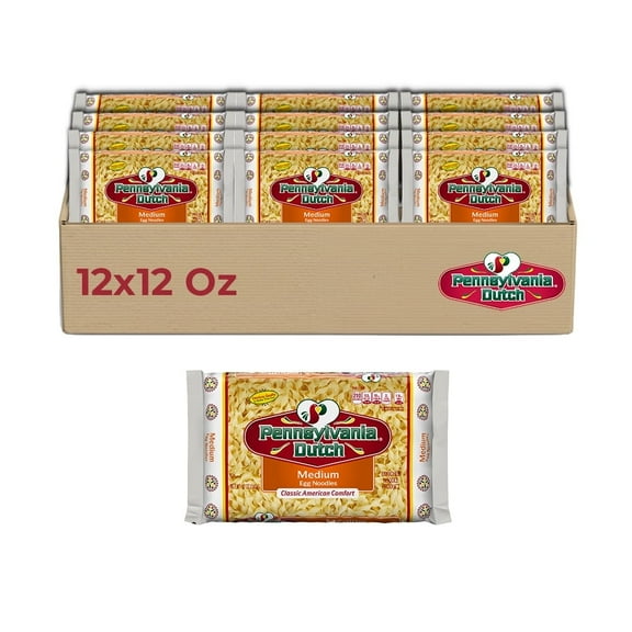 Pennsylvania Dutch Medium Egg Noodles (12-Pack, 12 oz) â€“ Homestyle noodles with firm texture, perfect for comfort meals.