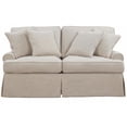 thumbnail image 6 of Sunset Trading Horizon T-Cushion Fabric Slipcovered Loveseat in Linen Beige, 6 of 6