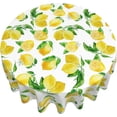 thumbnail image 3 of Floral Yellow Lemon Tablecloth Round 60 Inch Summer Tablecloth Waterproof Wrinkle Free Lemonade Tablecloth Kitchen Circle Table Cloth Cover Mat for Party Dinning Tabletop Wedding Home Decor, 3 of 6