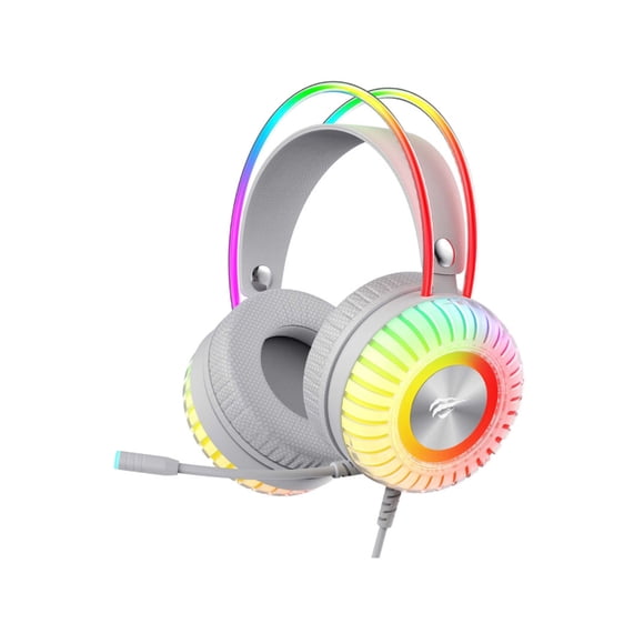 AUDÍFONOS GAMER HAVIT H2046U RGB GRIS