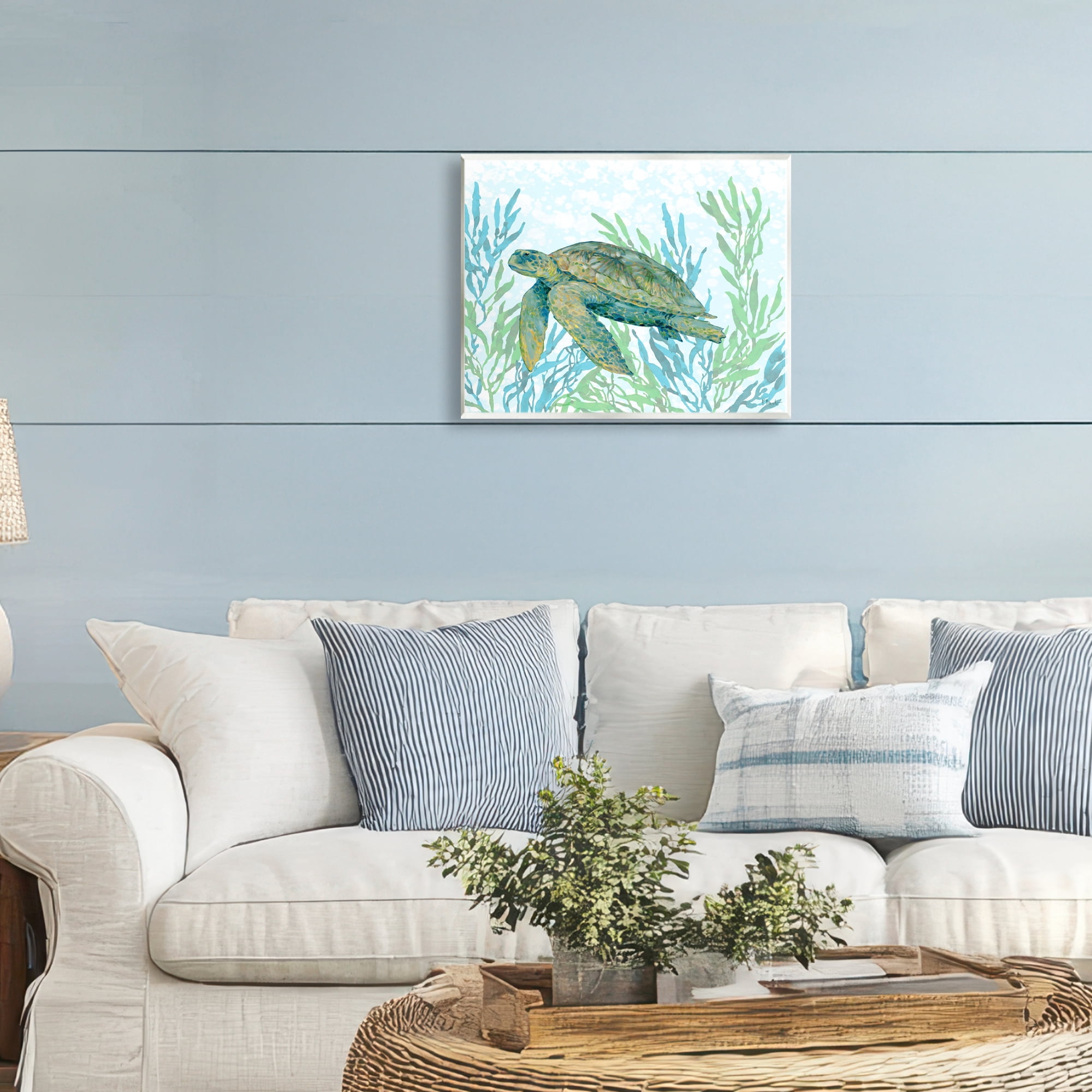 Stupell Industries Tasman Turtle in Seagrass Wall Plaque Art, design by Paul Brent