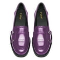 thumbnail image 4 of YDN Women Round Toe Monk Strap Lofers Buckle Slip on Low Chunky Heels Daily Work Walking Shoes Size 11 Purple, 4 of 5