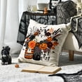 thumbnail image 4 of Sm:)e Spooky Ghost Pumpkin Bat Spider Web Halloween Pillow Covers 18x18 Inch Set of 2, Cushion Covers for Sofa Home Decor, 4 of 6