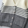 thumbnail image 5 of NAISIBABY Boys Cardigan Sweater 12T, with Pockets Long Sleeve Buttons V-Neck Fashion Casual Knit Outwear Gray(5-14T), 5 of 9