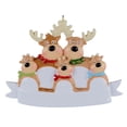 thumbnail image 1 of Figuras de resina con colgante familiar de renos personalizados, decoración navideña 5 cabeza, 1 of 9