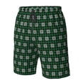 thumbnail image 4 of Rocae Green Buffalo Plaid Merry Christmas for Men's Beach Shorts Casual Elastic Waist Drawstring Summer Beach Shorts,S-3XL-Small, 4 of 6