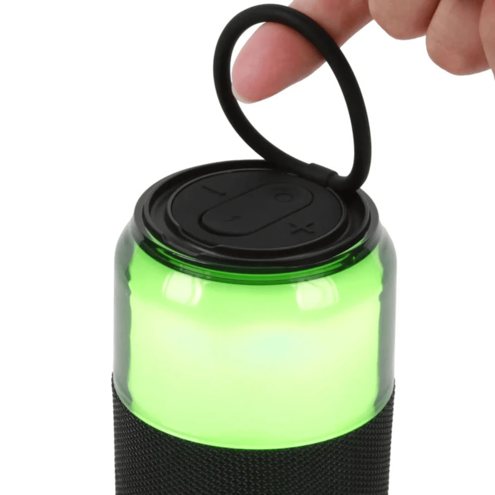 LED open-top can speaker, portable Bluetooth speaker, 4 color LED lighting modes, built-in silicone ring, with dust-proof cover, suitable for clubs and computer rooms.