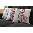 thumbnail image 5 of Ambesonne Music Throw Pillow Cover 4 Pack, Notes Rhythm Art, 16", Multicolor, 5 of 5