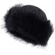thumbnail image 2 of Gorro mongol de piel sintética para mujer, gorro de esquí con pompón de invierno (negro) kaili Sencillez, 2 of 4