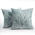 thumbnail image 3 of Summer Light Blue Starfish Pillow Covers 16x16 Inch Set of 2 Blue Beach Sea Coral Throw Pillowcase Cotton Linen Square Decorative Nautical Coastal Cushion Cover for Sofa Bedroom Indoor Outdoor Party, 3 of 6