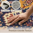 thumbnail image 5 of ODIKA 2'x3' Navy Gold Elegance With Timeless Patterns Washable Accent Rug Intricate Geometric Design Inspired by Antique Art Pet Friendly, Bedside Mat for Bedroom, Nursery, RV, 5 of 6