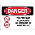 thumbnail image 1 of OSHA Danger Sign - Propane Gas Flammable No Smoking | Aluminum Sign | Protect Your Business, Construction Site,, 1 of 5
