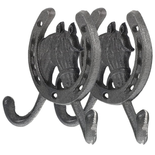 2 uds gancho decorativo en forma de caballo gancho de pared de hierro fundido gancho de pared vintage gancho de pared antiguo