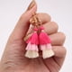 thumbnail image 5 of Jumpingount 1 par de pendientes bohemios con borlas, gotas coloridas para las orejas, árbol de Navidad, borlas de 3 capas, accesorios Hippie, Ropa, zapatos y accesorios Miscelánea Vino rojo, 5 of 6