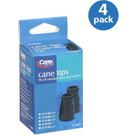 Carex Cane Tips, 2ct (Pack of 4)