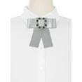 thumbnail image 4 of INSPIRE CHIC Women's Large Solid Color Bow Square Rhinestone Brooch Ties for Retro Chic, 4 of 4