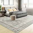 thumbnail image 2 of Jamfeel Vintage Rugs Soft Floral Area Rug Boho Carpet for Living Room Bedroom Home Decor,6'x9',Light Camel, 2 of 7