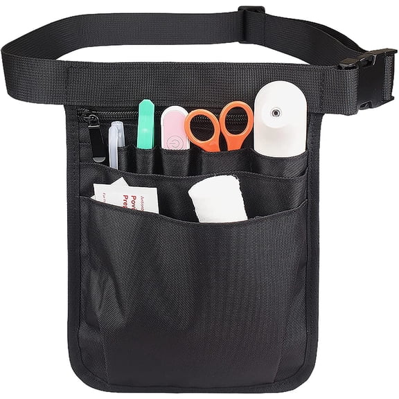 Nurse Fanny Pack for Women Men, Nurse Tool Belt Organizer Medical Gear Pocket for Stethoscopes, Bandage Scissors Other Medical Supplies (Black)