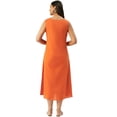 thumbnail image 3 of eloria Women Tunic Top Maxi Sleevless Round Neck Casual Dress Color : Orange Size : S, 3 of 6