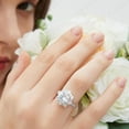 thumbnail image 3 of 1.50 TCW Round Brilliant Cut Halo Engagement Ring 925 Silver, 3 of 4