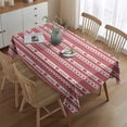 thumbnail image 2 of Red Christmas Striped Pattern (2) Rectangle Tablecloth 60"x84",Waterproof Polyester Rectangle Table Cloth, Wipeable Spillproof Polyester Tablecloth for Dining, Camping, Indoor and Outdoor, 2 of 5
