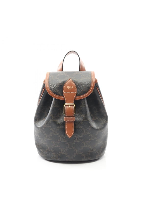 Pre-Owned Celine Mini Folco Backpack Triomphe, Coated Canvas and Leather, Women's,... (Good)