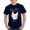 thumbnail image 6 of Guess What? Chicken Butt! - Funny, Graphic T Shirt - Small - Navy, 6 of 6