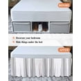thumbnail image 7 of Grey Striped Wrap Around Bed Skirts for King Bed 16" Drop,Bed Skirt with Adjustable Elastic Belt Dust Ruffle Bed Valance for Bedroom Hotel Modern White Striped Abstract Art Aesthetics Bed Frame Cover, 7 of 7