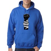 Trendy USA 1087 - Adult Hoodie Fist Pump Arm Band Black Lives Matter Human Rights Sweatshirt 2XL Royal Blue