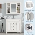 thumbnail image 3 of EUROCO 36'' Bathroom Vanity with Top Sink and Mirror Cabinet, Modern Bathroom Storage Cabinet with 2 Soft Closing Doors and 2 Drawers, Single Sink Bathroom Vanity, 3 of 9