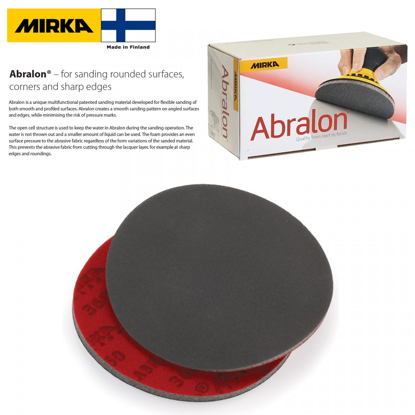 10 PACK Mirka Abralon 6" silicon carbide round sanding pads (wet or