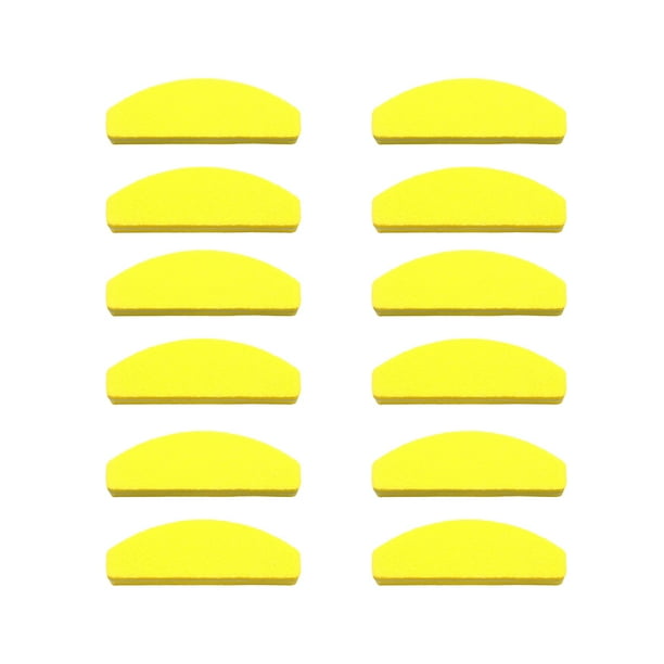 EeaseMX 20 limas de uñas cortas de esponja, mini limas de uñas en forma de media luna, lima de uñas de pulido preciso, tira de pulido de uñas de doble cara para salón en casa, color amarillo
