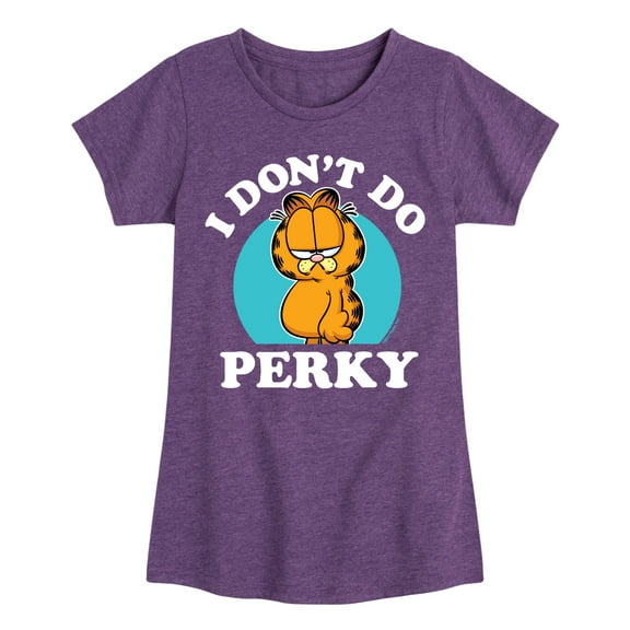 Garfield - I Don't Do Perky - Toddler And Youth Girls Short Sleeve Graphic T-Shirt