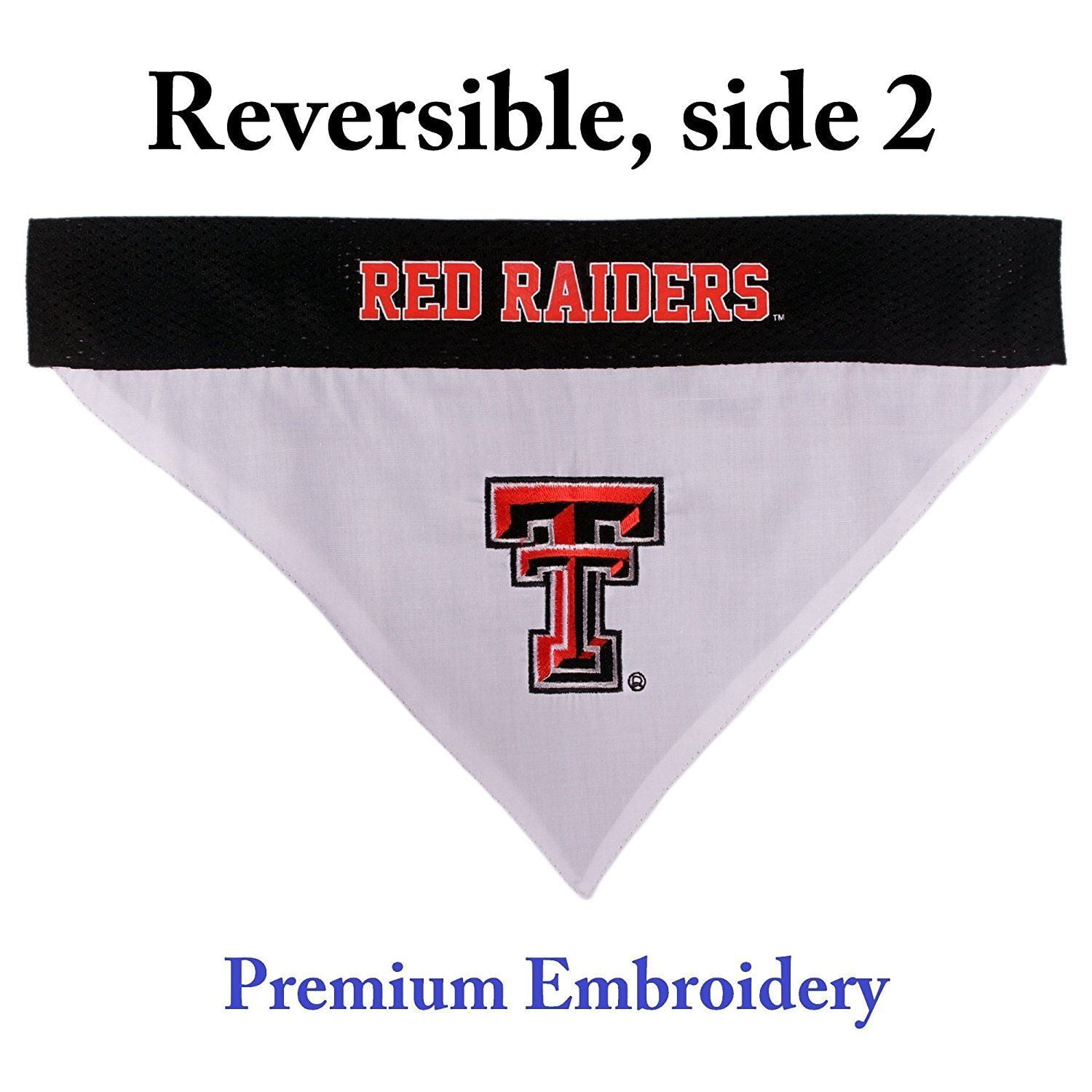 Pets First Collegiate Texas Tech Raiders Reversible Bandana - Home & Away Mesh & Premium Embroidery for DOGS & CATS