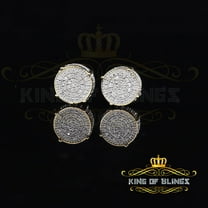 King of Bling's 925 Sterling Silver Yellow Hip Hop 0.40ct Diamond Men's/ Women's Stud Earrings