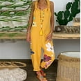 thumbnail image 1 of Munlar Jumpsuit Christmas Costume Women,Printing Cotton Hemp Long Trousers Pocket Overalls Casual Rompe Christmas Jumpsuit for Women, 1 of 8