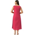 thumbnail image 3 of eloria Women Tunic Top Maxi Sleevless Round Neck Casual Dress Color : Punch Pink Size : 3XL, 3 of 6