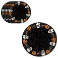 thumbnail image 2 of 6 Pcs Halloween Ghost Pumpkin Printed Linen Round Placemats,Anti-Slip Reusable Fabric Table Mats for Dinner Table,Party,Holiday,Home Decor, 2 of 5