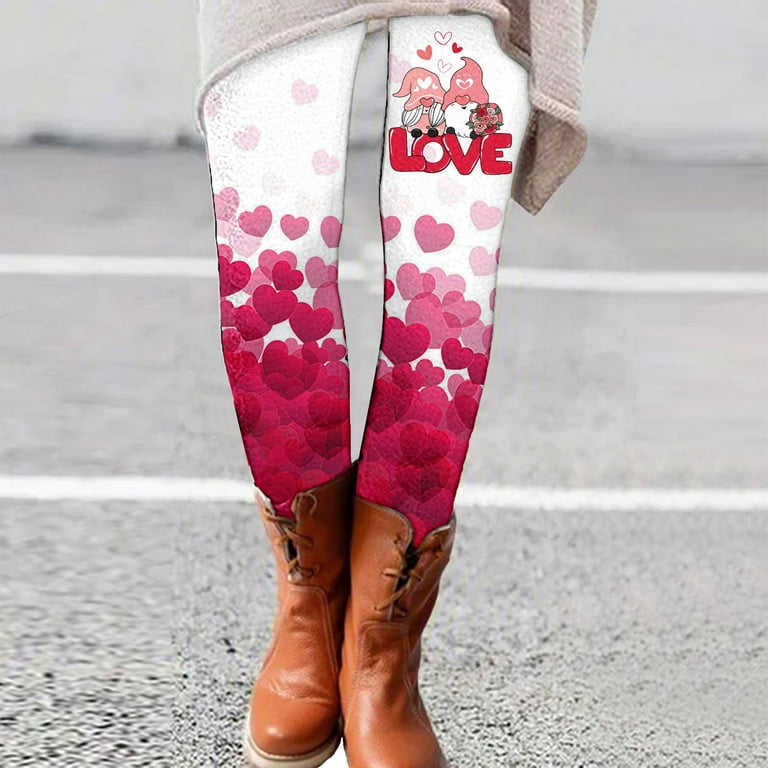 EHQJNJ Valentines Day Yoga Pants for Women Ladies Leggings Valentine Day  Cute Print Casual Comfortable Home Leggings Boot Pants Thermal Leggings  Yoga